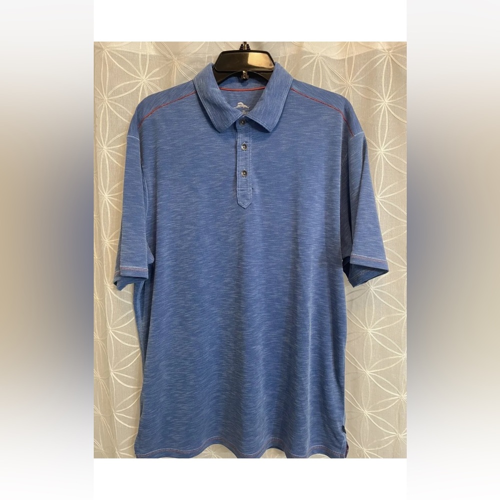 Tommy Bahama Men’s Short Sleeve Polo Large Lyocell Polyester Blend